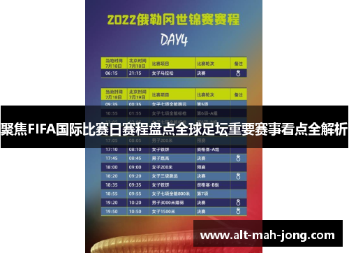 聚焦FIFA国际比赛日赛程盘点全球足坛重要赛事看点全解析 聚焦FIFA国际比赛日赛程盘点全球足坛重要赛事看点全解析